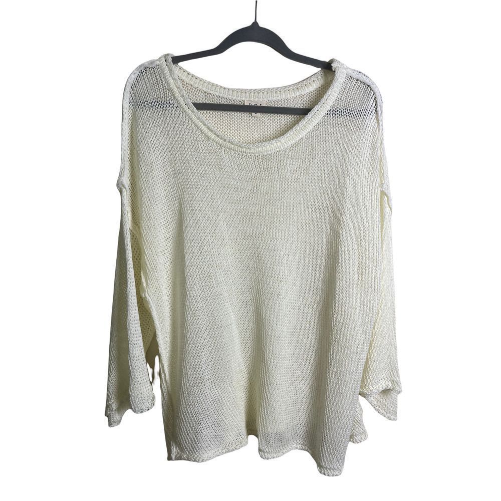 POL Ivory Crew Neck Lightweight  Sweater L